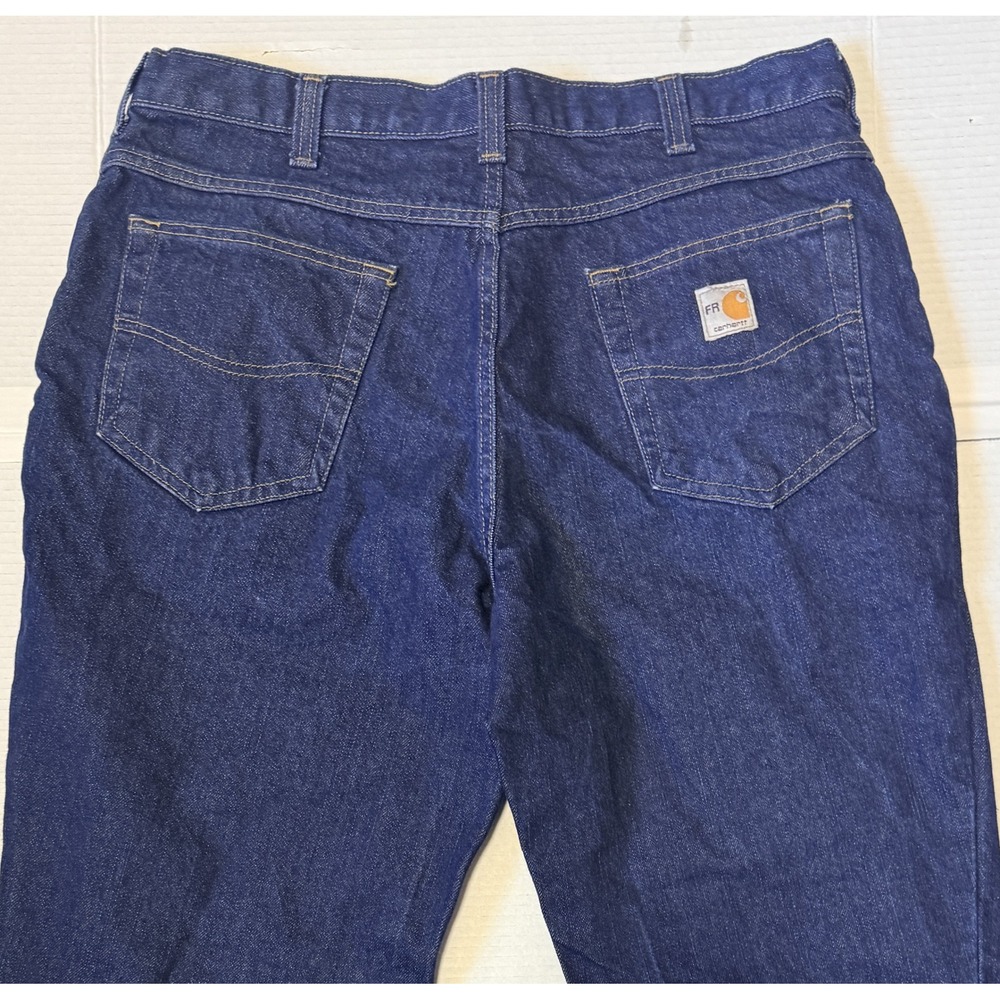 CARHARTT - Men's Jeans - Blue FR Flame Resistant Work Denim - Size 36x32